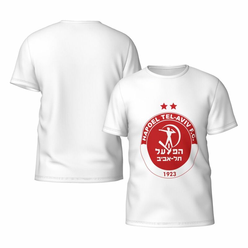 Hapoel Tel Aviv Men's Athletic Cotton Classic Short Sleeve Crewneck T-Shirt Tee Shirt