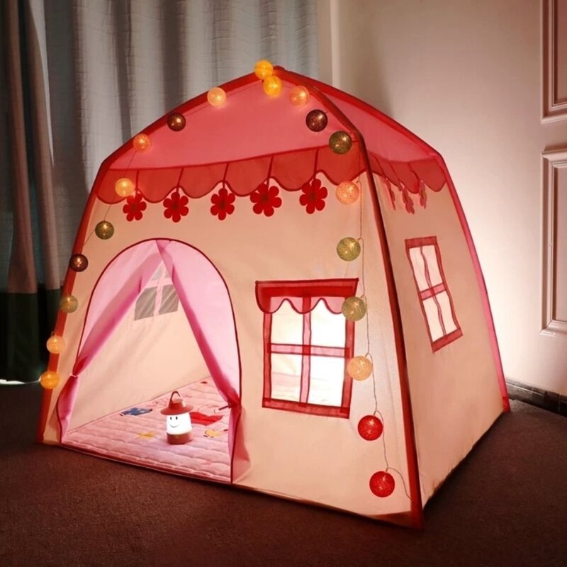 子供のためのポータブルテント,屋内と屋外のおもちゃの家,プレイハウス,ピンクと青
