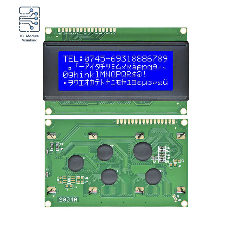 โมดูลจอ LCD 12864/1602/2004สีฟ้า/สีเหลือง/สีเขียวหน้าจอ20*4 LCD 1602 2004A 12864B จอแสดงผล5V สำหรับ Arduino