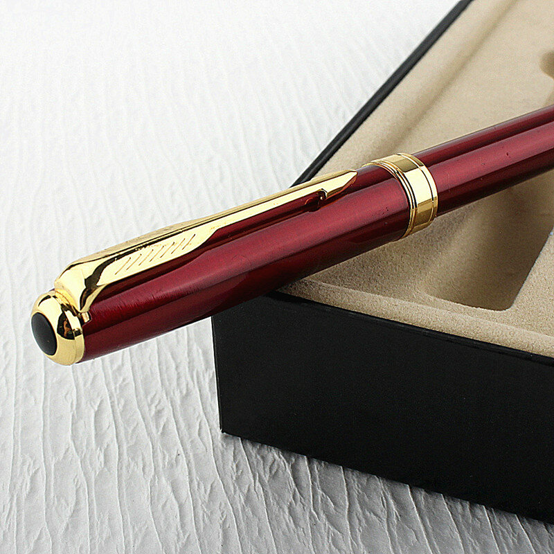 Bolígrafo De Metal de lujo de acero inoxidable, regalo de recorte dorado, papelería de escritura, suministros escolares de oficina
