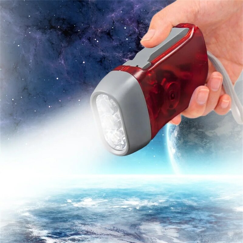 Hot Newest Hand Press Crank Camping Lamp 3 LED Hand Pressing Dynamo Crank Power Wind Up Flashlight Torch Light  Fast Delivery