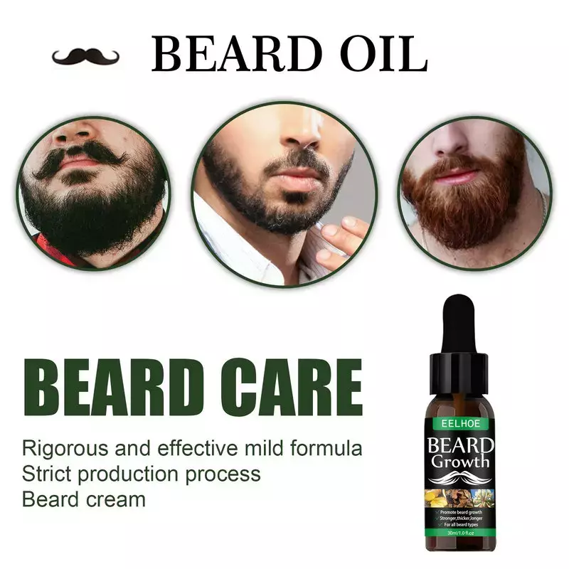 Hanful 30ml Man Beard Growth Oil Anti-hair Loss Beard Chest Hair Growth Tool olio essenziale cura nutriente professionale della barba