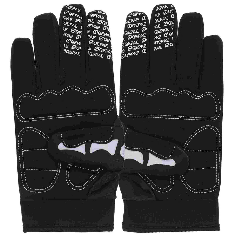 1 Pair of Ridding Gloves Scary Skull Finger Gloves Ghost Paw Gloves Portable Gloves for Men and Women White M
