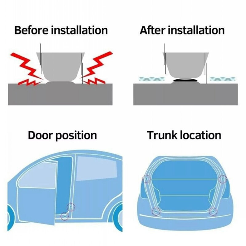 20 Stück Autotür polster Anti-Schock-Silikon polster für Kofferraum haube Autotür schließen Stoßdämpfer aufkleber Auto innen zubehör