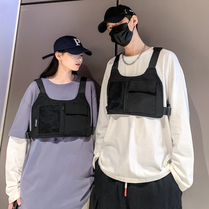 Hochwertige Nylon Brusttaschen Mode Hip-Hop Streetwear Unisex Brust Rig Tasche Multifunktion 2024 neue Weste lässige Aufbewahrung tasche