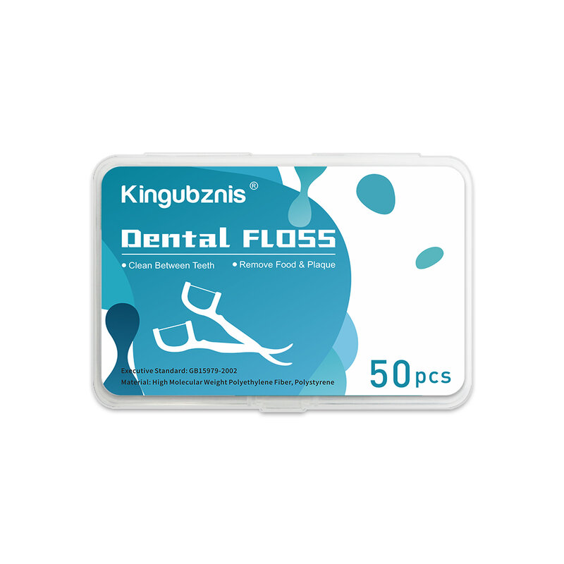 Kingubzhéritage-Cure-dents en plastique avec fils, fil dentaire souple, bâtons élastiques, ultra-mince, 50 pièces