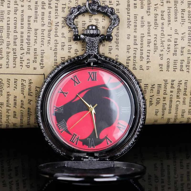 Reloj de bolsillo de cuarzo de lobo de bronce para hombre y mujer, colgante, collar, esfera colorida, Fob, regalo de Navidad