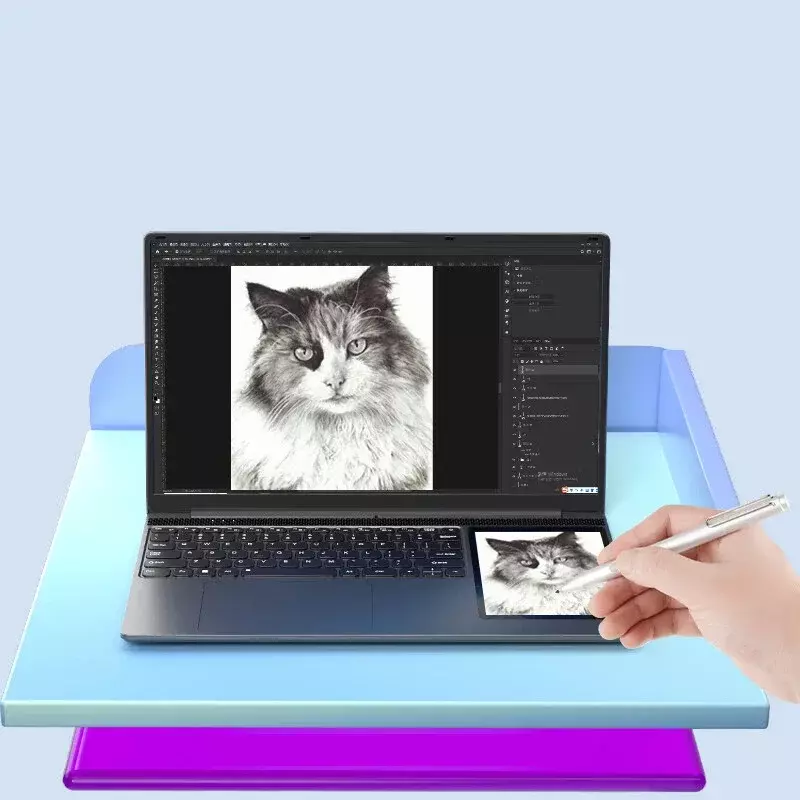 2024 новый высокопроизводительный ноутбук с двойным экраном 15,6 + 7 дюймов полностью металлический корпус вращающийся на 180 ° Ноутбук Геймеры рабочие ноутбуки
