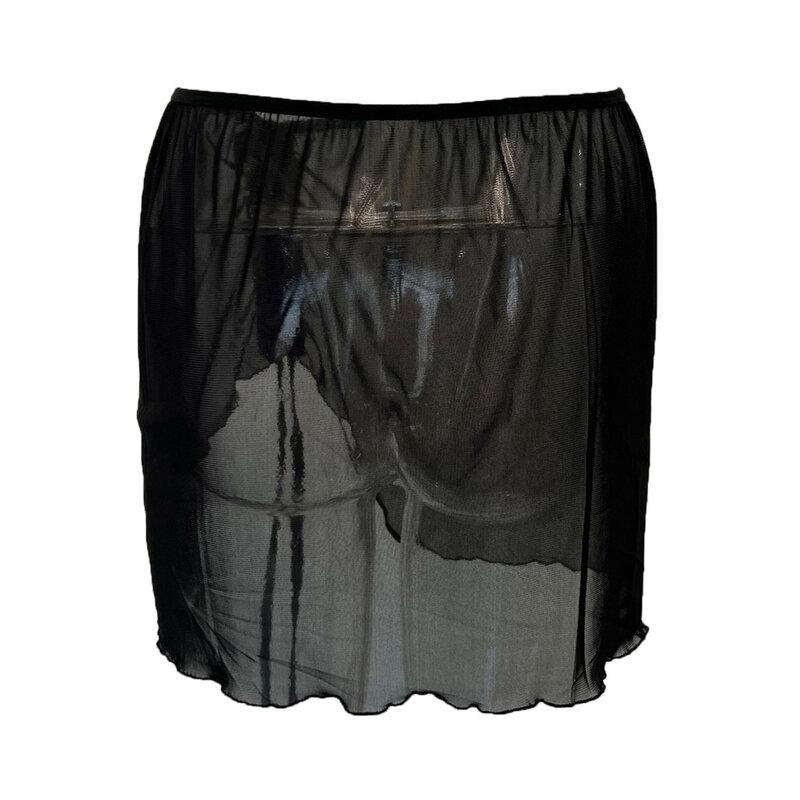 女性用透明スカートカバー,ビーチドレス,トランポリン,光沢のあるカバーアップ,メッシュ,ドローストリング,スカート