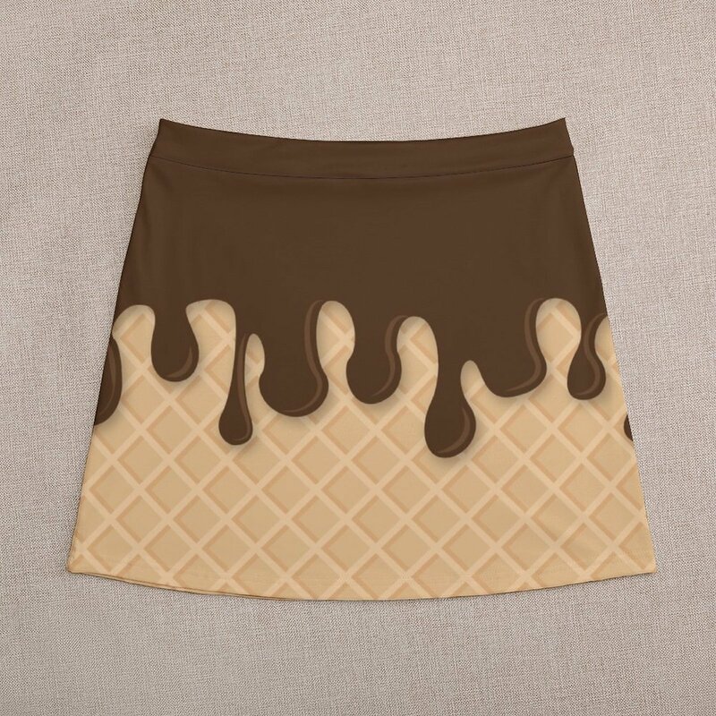 Женская мини-юбка с принтом в виде шоколада, на лето