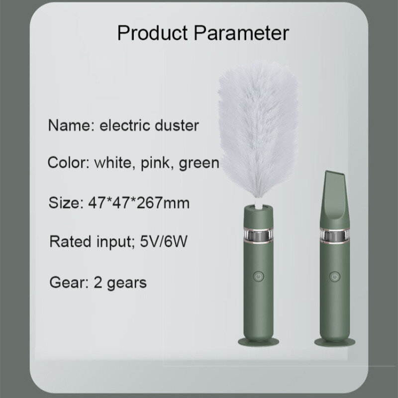 Household Electric Retractable Feather Duster Automatic Sweeper Electrostatic Dust Cleaner