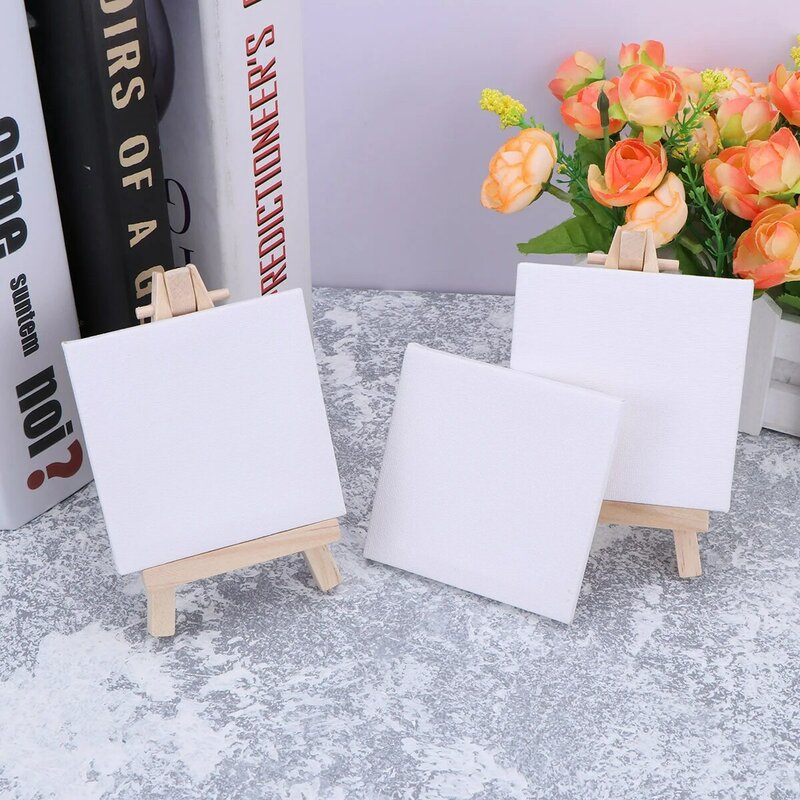 Mini Canvas Panel for Painting, Wooden Easel, Sketchpad Settings, Craft Drawing, Decoration Gift, Kids 'Learning, Education