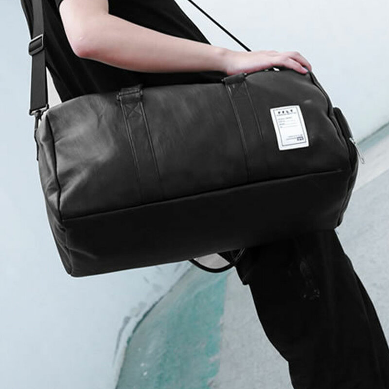 กระเป๋าถือกระเป๋าใส่รองเท้าหนังสำหรับจัดเก็บในยิมกระเป๋าซิปกระเป๋าถือเดินทาง