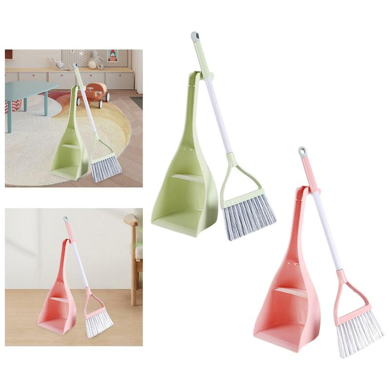 Mini Broom with Dustpan Early Learning PP and Stainless Steel Material Pretend Housekeeping Play Set for Ages 3-6 Kindergarten