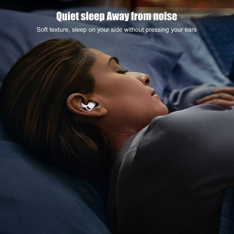 سدادات أذن لمنع الصوت قابلة لإعادة الاستخدام ، سدادات أذن للنوم ، تقليل الضوضاء ، سدادات أذن للنوم من السيليكون ، حماية السمع ، 3 طبقات