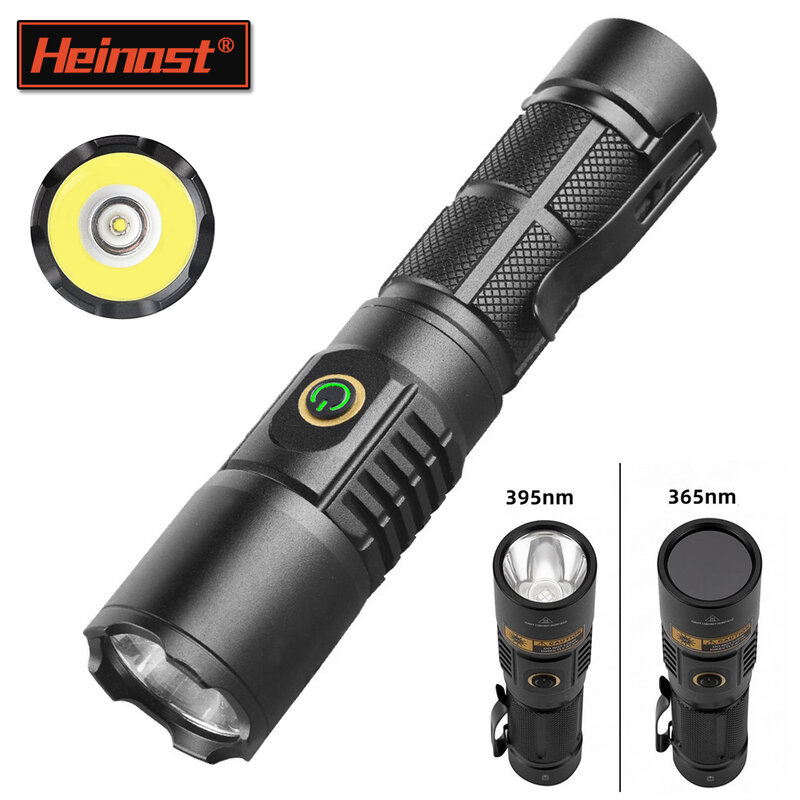 Heinast-linterna táctica LED S006, potente lámpara de luz con Clip para bolígrafo, indicador de potencia, batería 18650 o 21700, XPL, 2000lm