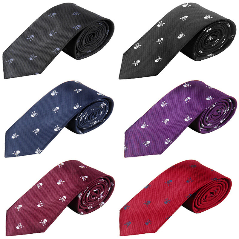 Herren Krawatten Gothic Punk 1200pin 6cm(2.36 ") Schädel Krawatte für Männer Frauen Accessoires галстук gravata corbata accesorios hombre
