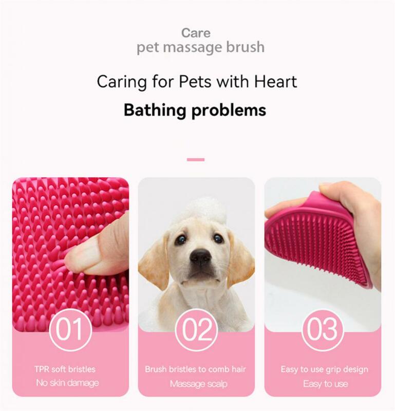 Soft Rubber Dog Cat Brush Pet Bath Silicone Comb Massage Comb Hair Remover Pet Supplies Dog Grooming Wash Cleaning Equipment