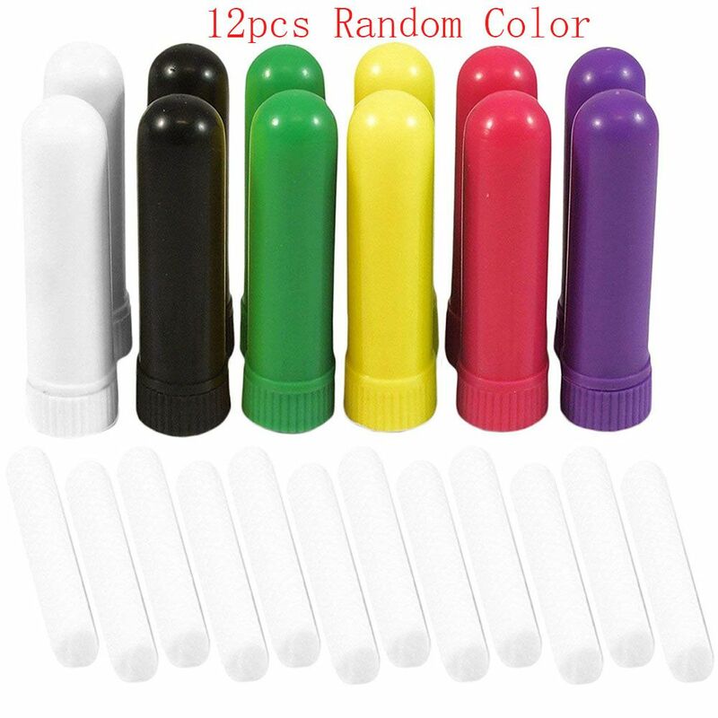 Inhalador Nasal portátil de algodón blanco profesional, 12 tubos vacíos, palos de nariz, tubo de plástico para el cuidado de la salud, 12 piezas