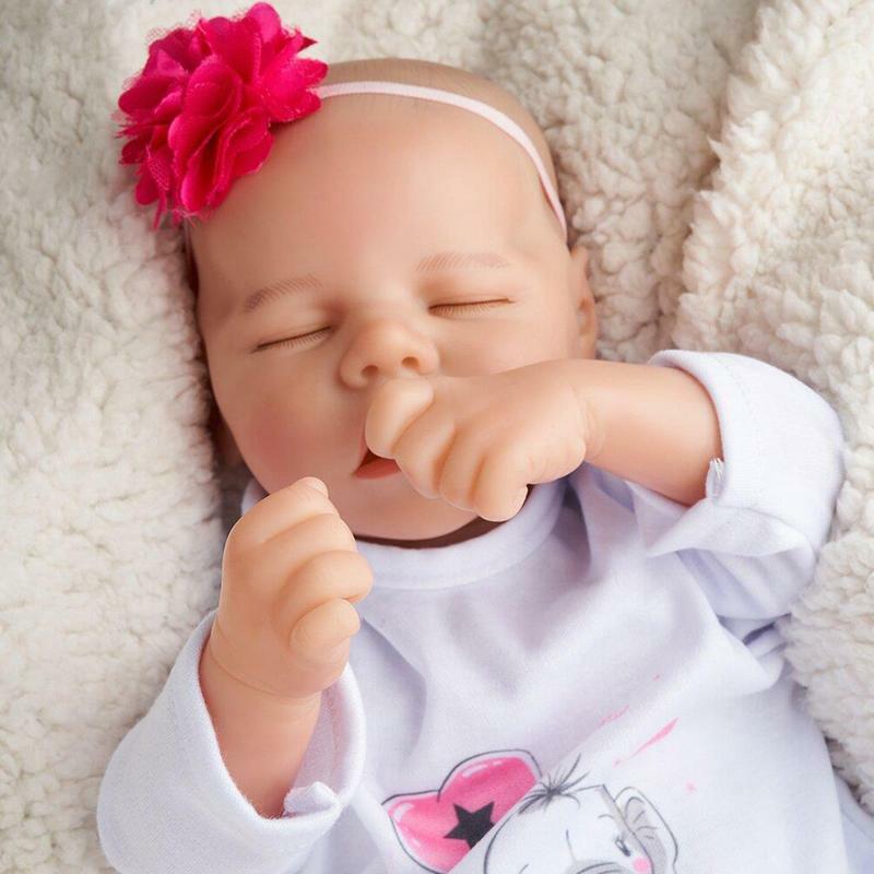 Sztuczne z silikonu lalka 17 Cal silikonowa lalka do spania noworodka odrodzona lalka noworodka odrodzona lalka z ubraniami realistyczna Reborn