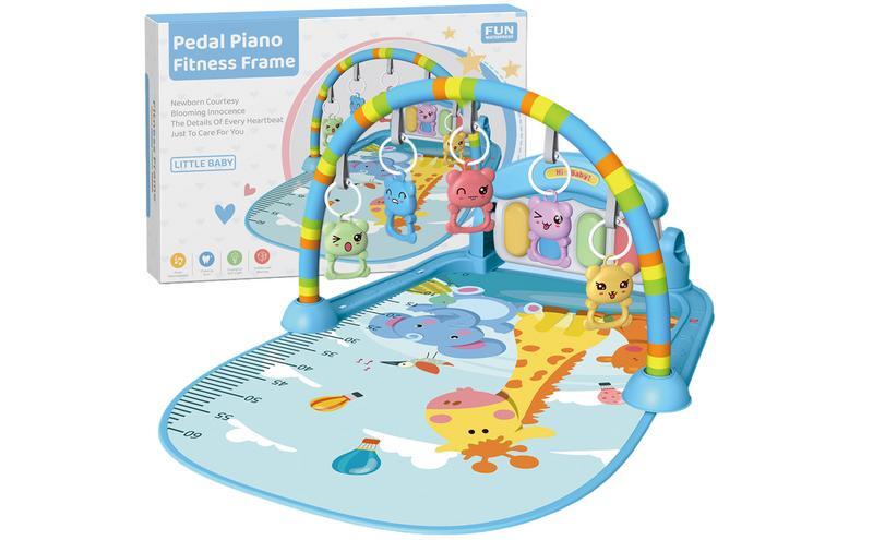 Child Play Mat Cartoon Children's New Baby Fitness Stand Music Pedal Toy 0-36 Months Pink Baby Music Piano Game Early   Mat