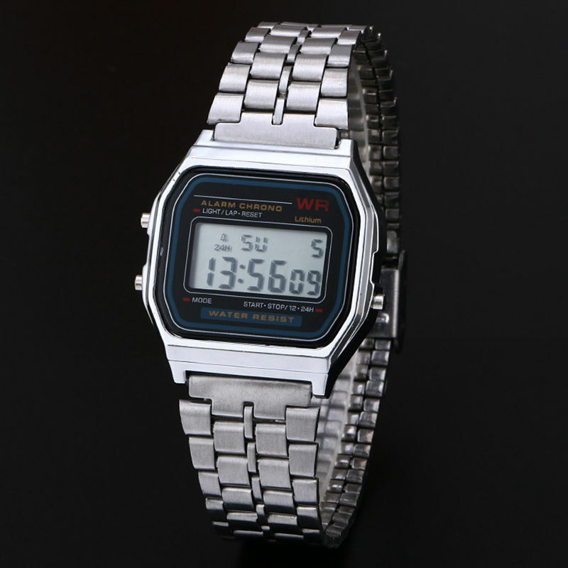 Mode-Business Marke Metall Uhr Frauen & Männer Elektronische Uhren Persönlichkeit der Dünne Streifen Digitale Armbanduhr Geschenke Dropshipping