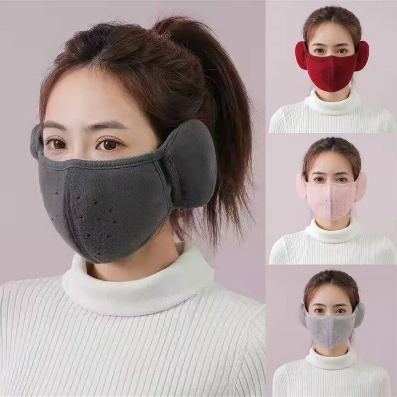Cycling Earlap Breathable Warm Masks Ear Warmer Fleece Mouth Cover Cold-proof Earmuffs