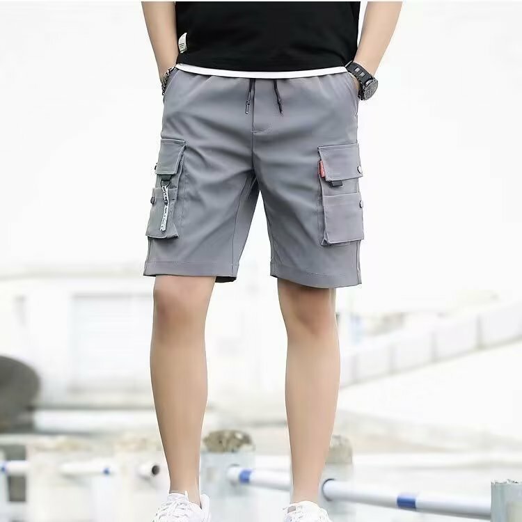 Shorts masculinos casuais de verão, calças soltas, tendência na versão coreana das calças, moda instagram, verão