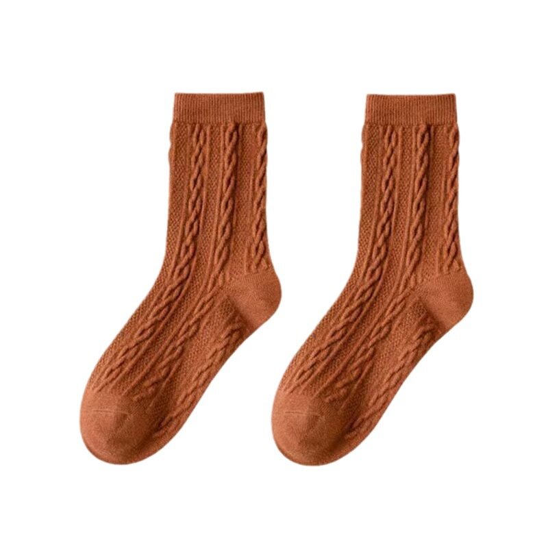 Kaus kaki tabung modis untuk wanita, kaus kaki deodoran warna polos bersirkulasi udara serbaguna musim gugur dan musim dingin untuk wanita