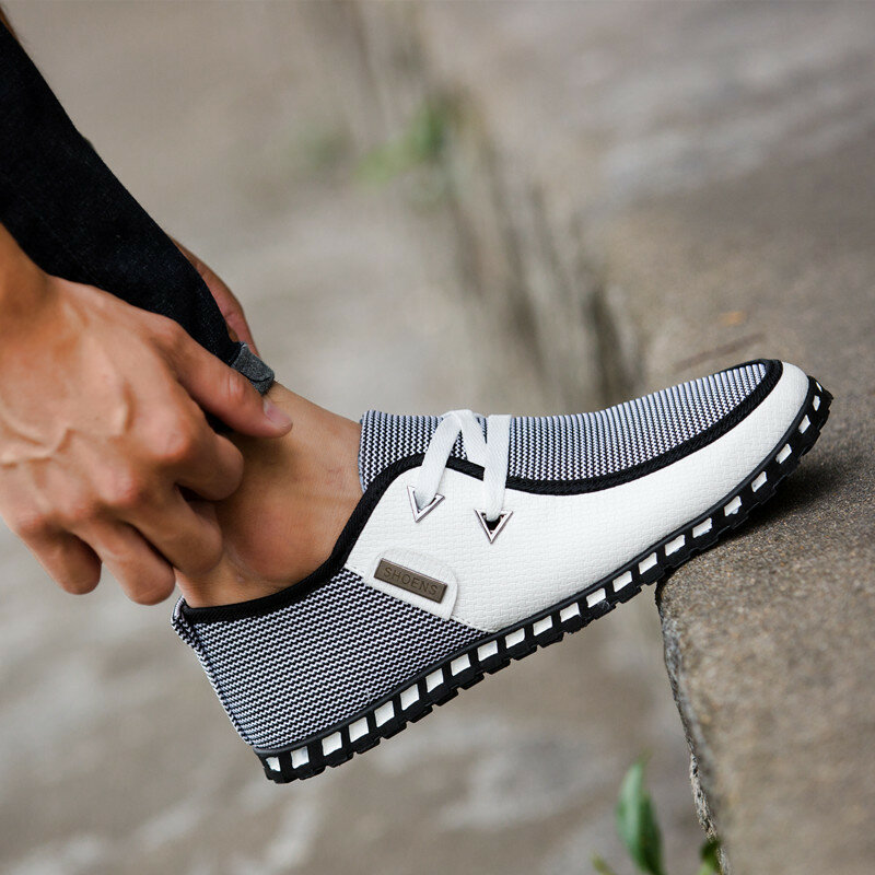 Męskie buty z tkaniny kolorowe na zewnątrz lekkie letnie oddychające męskie buty na co dzień w stylu Retro z rękawami delikatne obuwie codzienne