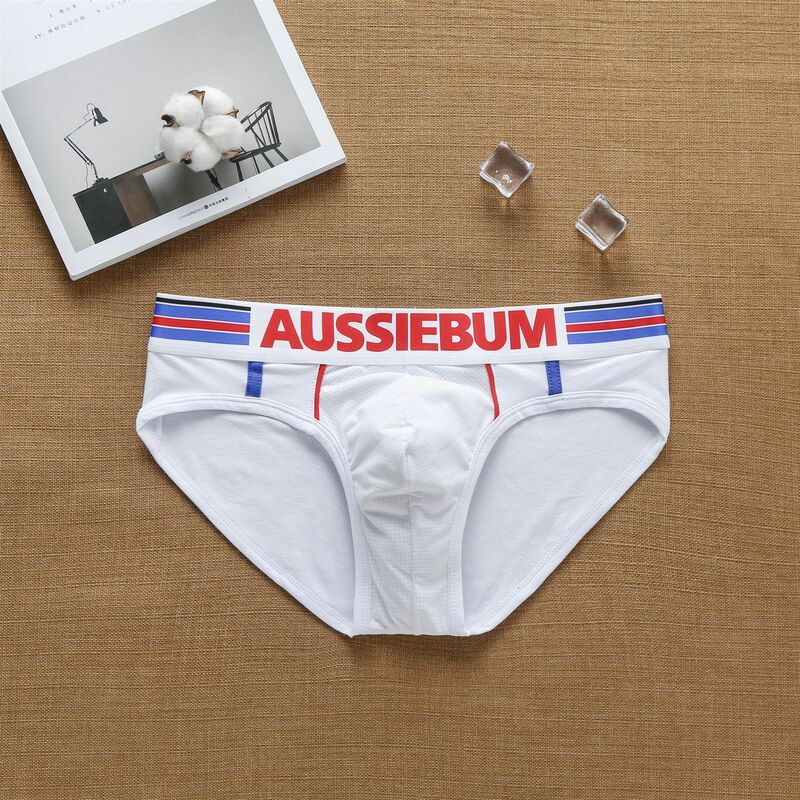 Aussiebum-Cuecas masculinas de algodão puro, cuecas para estudantes, moda europeia e americana