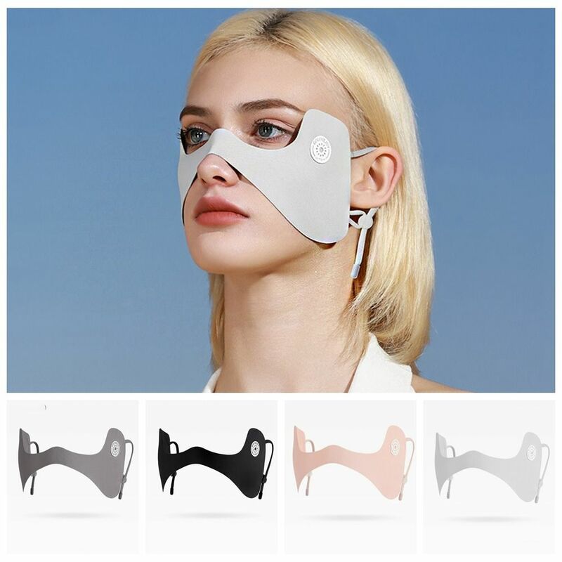 Summer Ice Silk Mask Sunscreen Face Scarf Solid Color Face Cover Face Scarves Eye Protection Sunscreen Eye Patches Golf