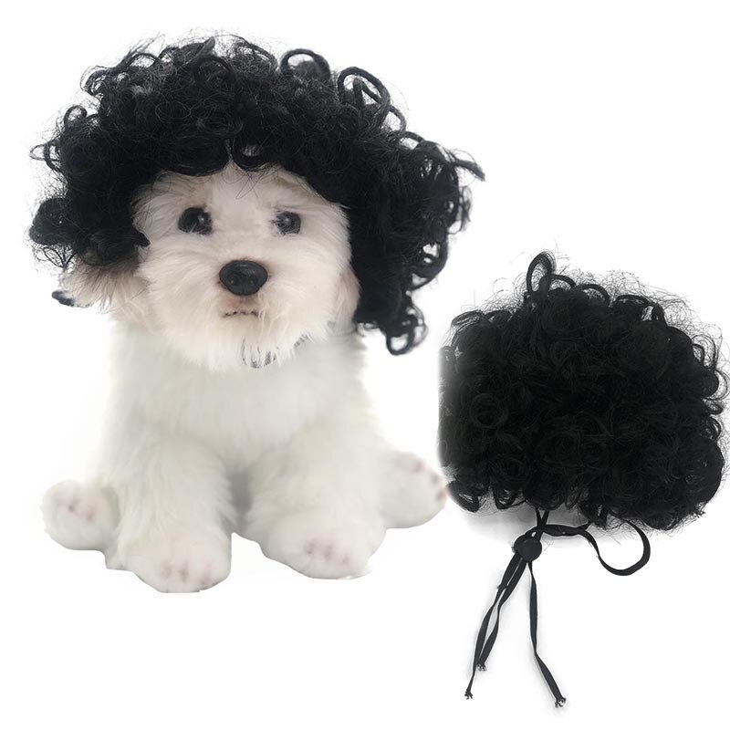 Sombrero de pelo falso divertido para mascotas, accesorios de Cosplay para perros y gatos, accesorios para la cabeza para Halloowen, suministros para mascotas de Navidad