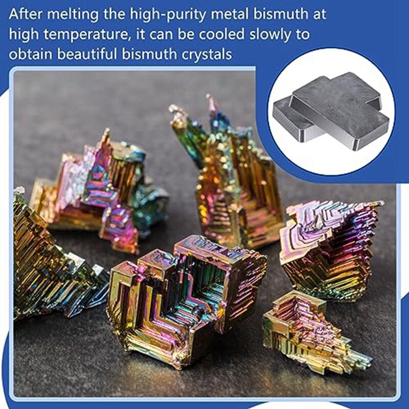 Puro Bismuto Material do Metal como Mostrado para Fazer Cristal, Ciência Experimentos Artesanato, 2 PCs, 99.99%