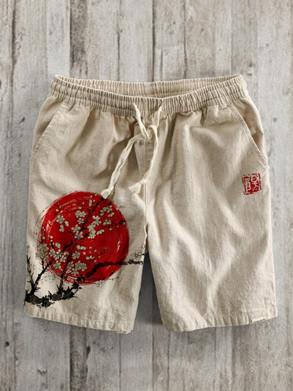 Pantalones cortos de cáñamo de bambú con estampado Digital 3D, Shorts informales populares para vacaciones en la playa, a la moda, Extra grandes, 2024