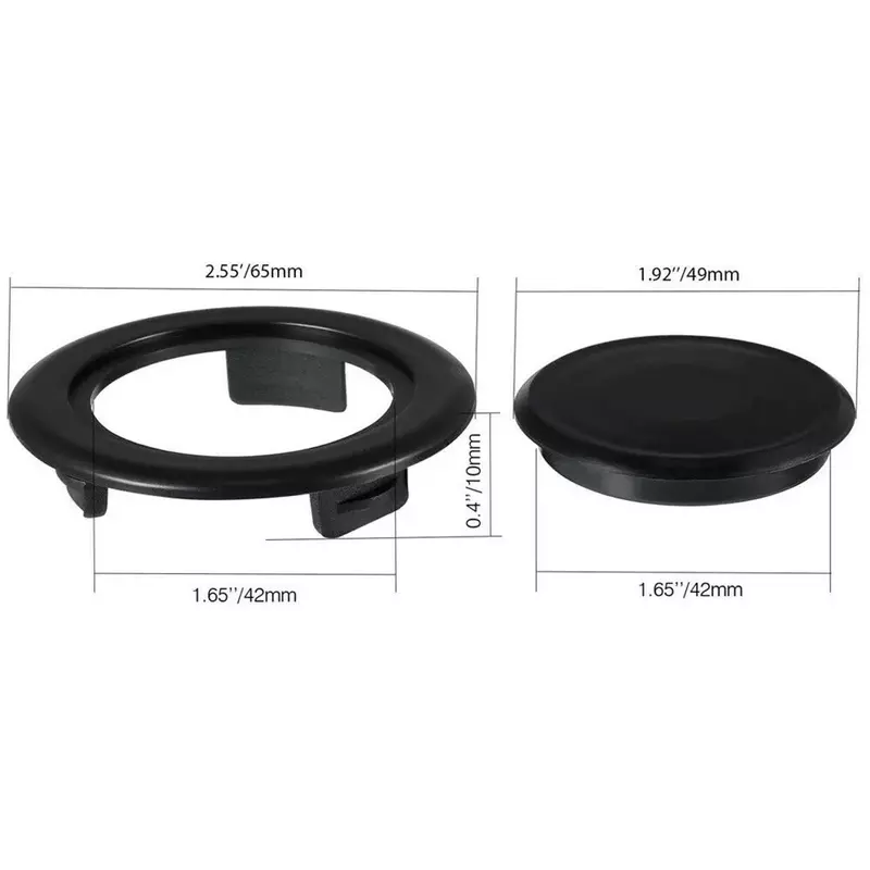 Payung penstabil topi cincin PVC hitam, payung penstabil steker plastik teras luar ruangan hidup cincin lubang taman