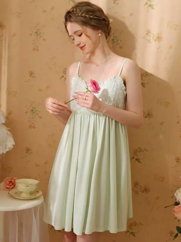 Женская летняя ночная рубашка с открытой спиной в стиле "Лолита", винтажная Пижама принцессы, кружевные сексуальные милые ночные рубашки в викторианском стиле, одежда для сна