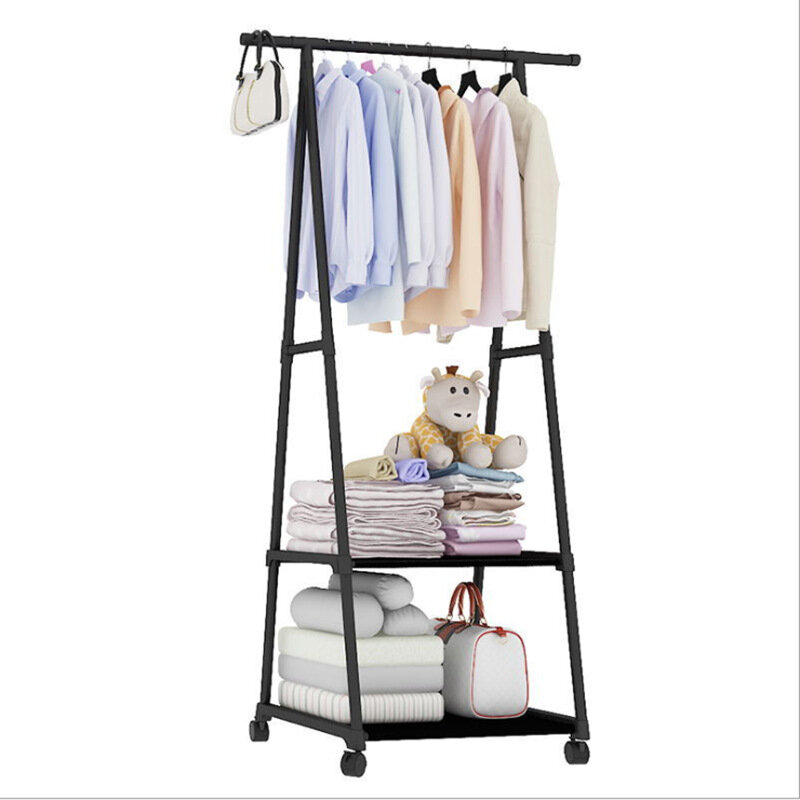 Bunte Kleidung Rack Stand Kleidung Hängende Lagerung Regal Kleiderbügel Racks w/Rad Einfache Stil Schlafzimmer Möbel