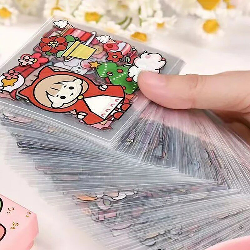 Impermeável bonito anime adesivos para estudantes e meninas, non-repeat, pet, cut-free, 50pcs
