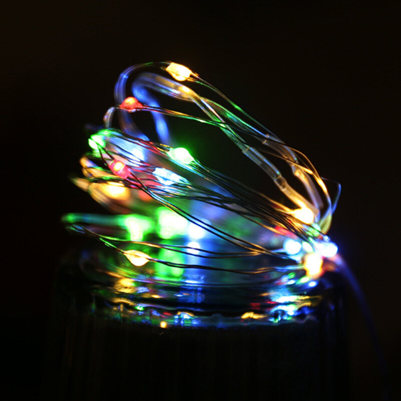 5 pçs 1m 2m luz de fadas led fio cobre string luzes ao ar livre guirlanda luz de casamento para casa natal jardim decoração do feriado