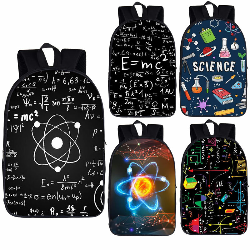 Science Experiment / Math Formula Backpack Children School Bags for Teenager Boys Girls Daypack Women Men Rucksack Kids Book Bag