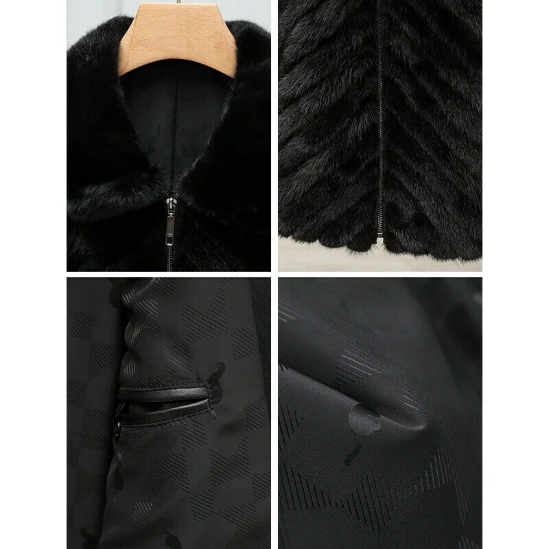 AYUNSUE Мужская Меховая куртка, пальто, мужская зимняя куртка, осенние пальто из натурального меха норки для мужчин, одежда, теплые меховые Бриджи SGG