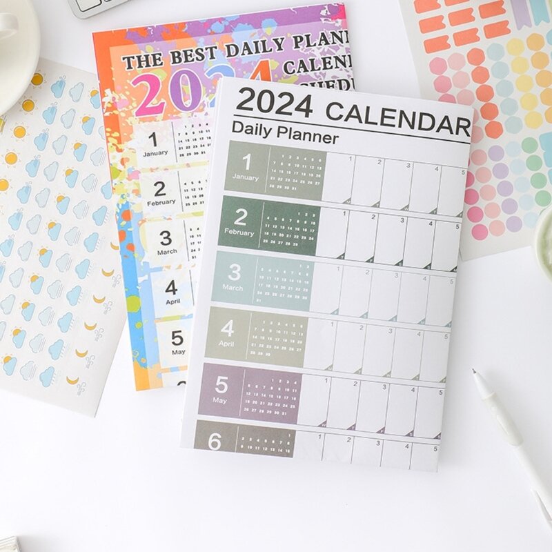 Настенный календарь на 2024 год Kawaii, годовой планировщик, блокнот, список дел, список дел