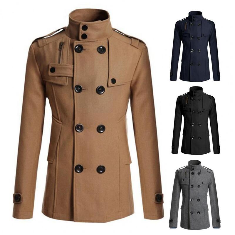 Trendy Winter Jacket Overcoat Wear-resistant All Match Business Winter Jacket  Fall Coat Cardigan