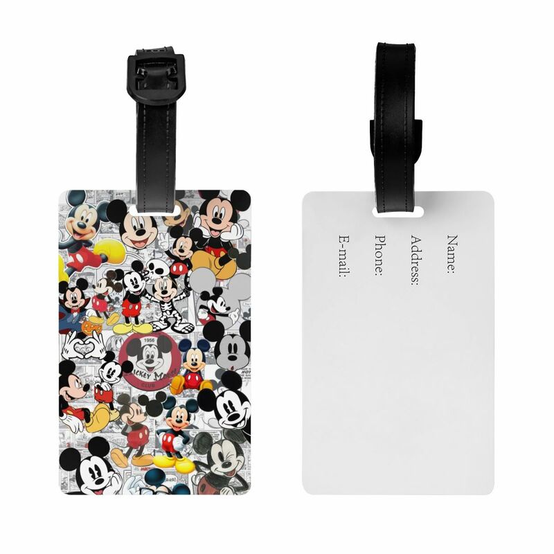 Etiqueta personalizada de Mickey Mouse para equipaje, cubierta de privacidad, etiqueta de identificación