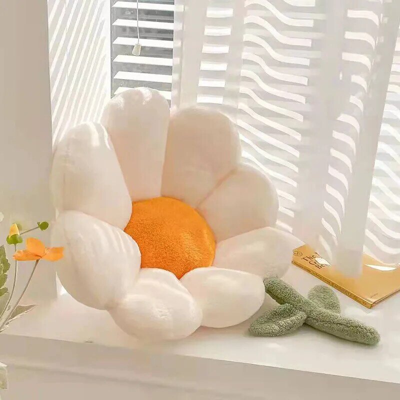 Realistico cuscino di peluche a forma di fiore Kawaii pianta di pezza Plushie cuscino di tiro morbido divano tappetino per auto decorazioni per la casa per ragazze giocattoli regali