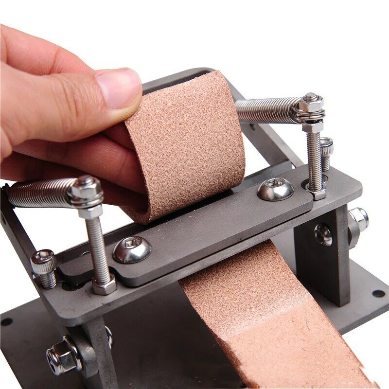 New Stainless Steel Craft Leather Strips Belt Manual Thinning Machine DIY Cutting Peeler Tools +8 Pcs Blades 10MM*18MM