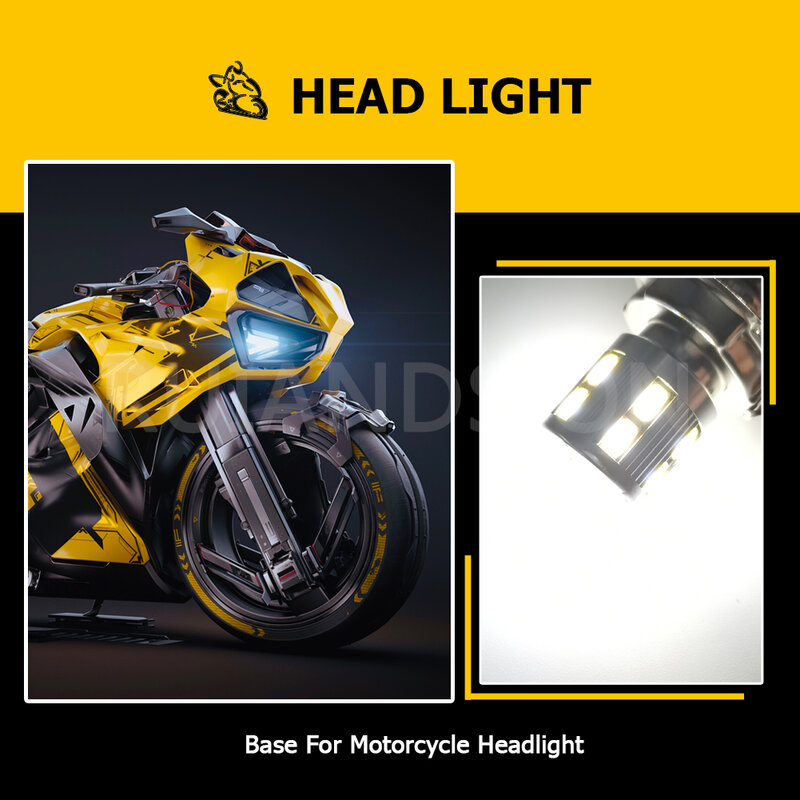 モーターサイクルヘッドライト用3LED電球,1個,6V,12V,24V,4300K,6000K,白色,モーターサイクル用