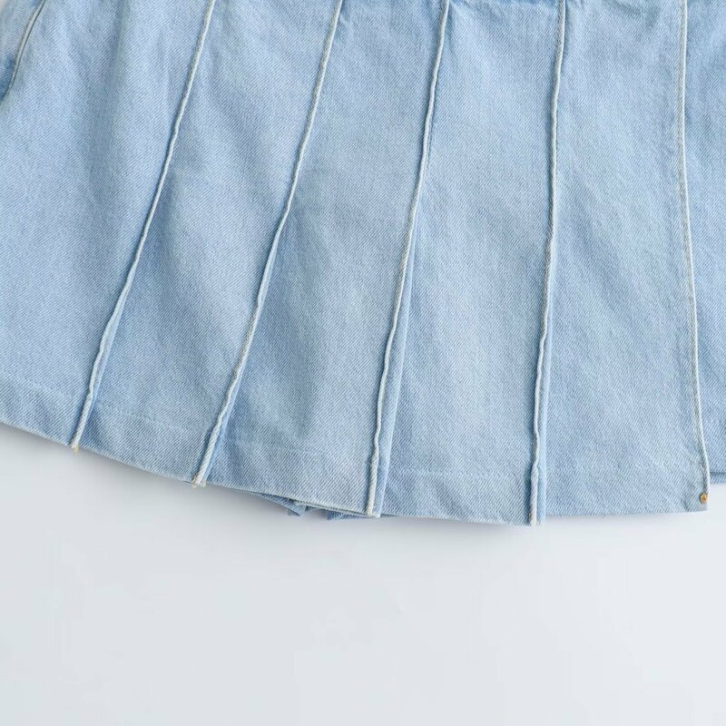 Frauen neue sexy würzige Mädchen hohe Taille Knopf Dekoration Mini Jeans Rock
