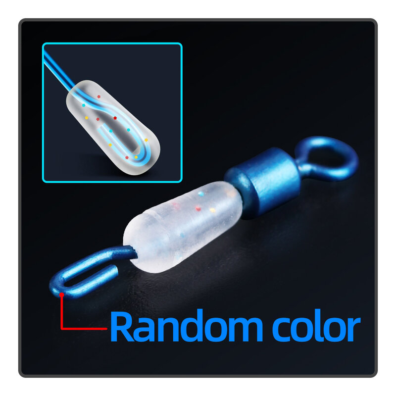 Random Color Electroplating Silicone Sub-Line Clamp Connector Quick Replacement Sub-Line Fishhook Fishing Accessories Swivel